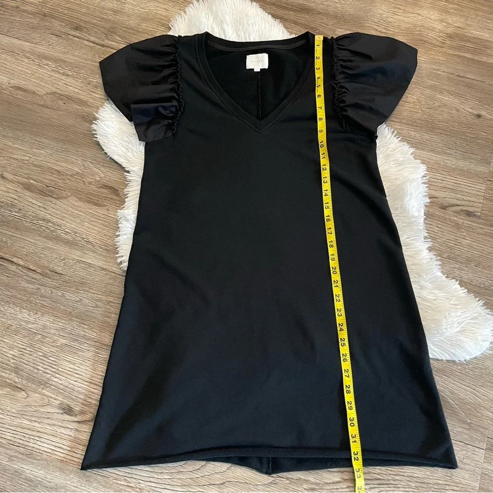 Sundays Chloe Ruffle Sleeve Mini Dress 2 Black LBD Preppy Nordstrom